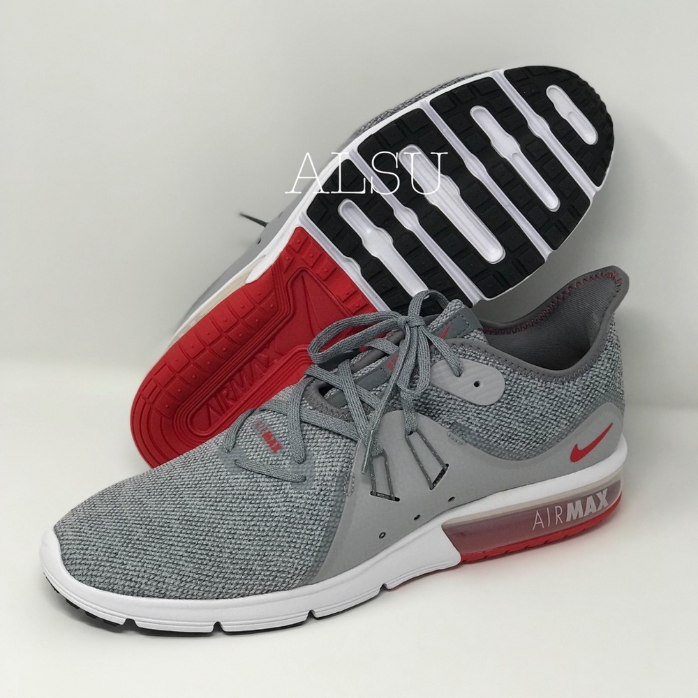 Nike Air Max Sequent 3 Cool Grey Red M AUTHENTIC - Picture 4 of 6